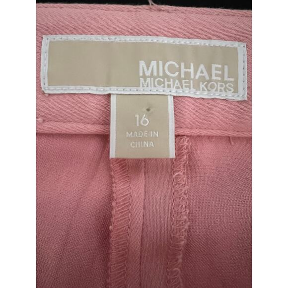 MICHAEL KORS WOMENS BASICS TROUSERS PANTS QUARTZ PINK SIZE 16 COTTON BLEND - Picture 9 of 14